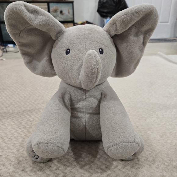 Gund Other - Baby GUND Animated Flappy  Elephant Plush Gray 12" Peek A Boo Ears Hang Low